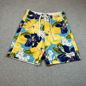 Abercrombie & Fitch Mens S Blue / Yellow Floral Board Shorts NOTE
